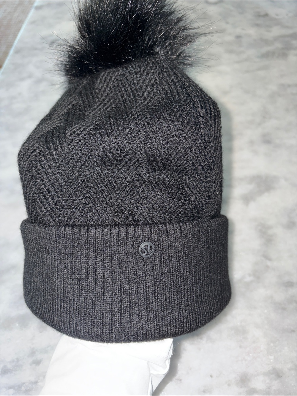 lululemon athletica Black Cable Knit Pom Beanie - Picture 3 of 4